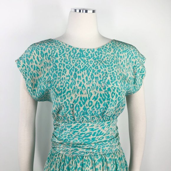 Tucker S Silk Cat's Bright Eye Leopard Print Dress - Picture 5 of 8